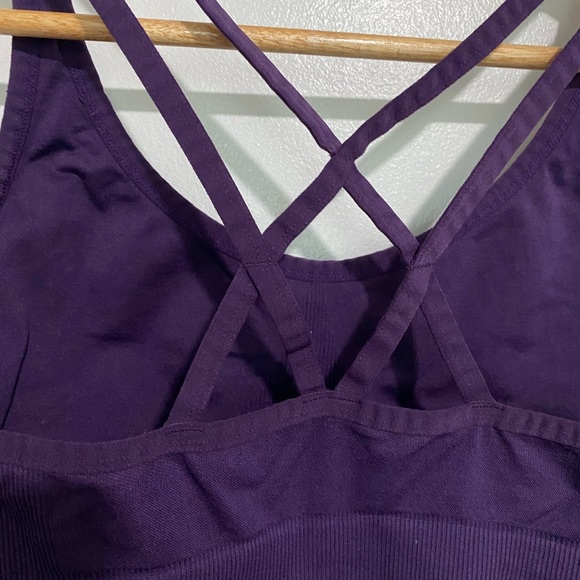 MARIKA Women’s Purple Lightly Crisscross Sport Bra Yoga Workout Running Sz M - Picture 4 of 16